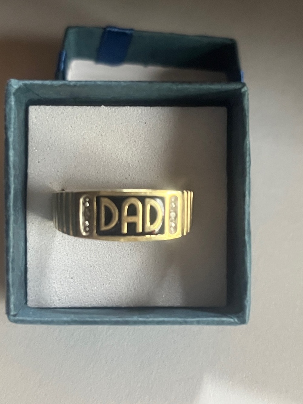 Dad Signet Ring in 10k Gold and Black
